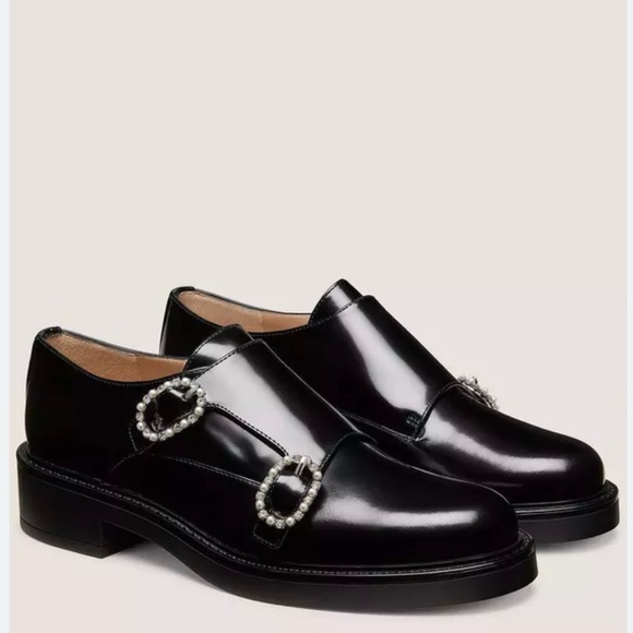 Stuart Weitzman Leighton Monk Strap Shoes black